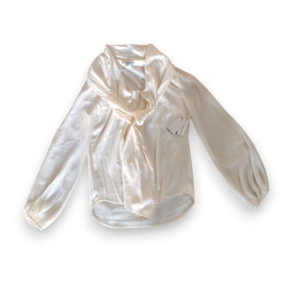 Bar III Women's Tie-Neck Sheer Long-Sleeve Blouse - Picture 3 of 4